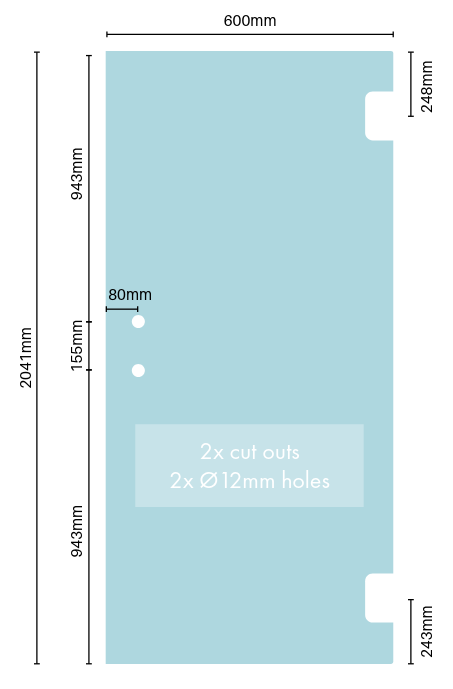 Door panel (2x hole)